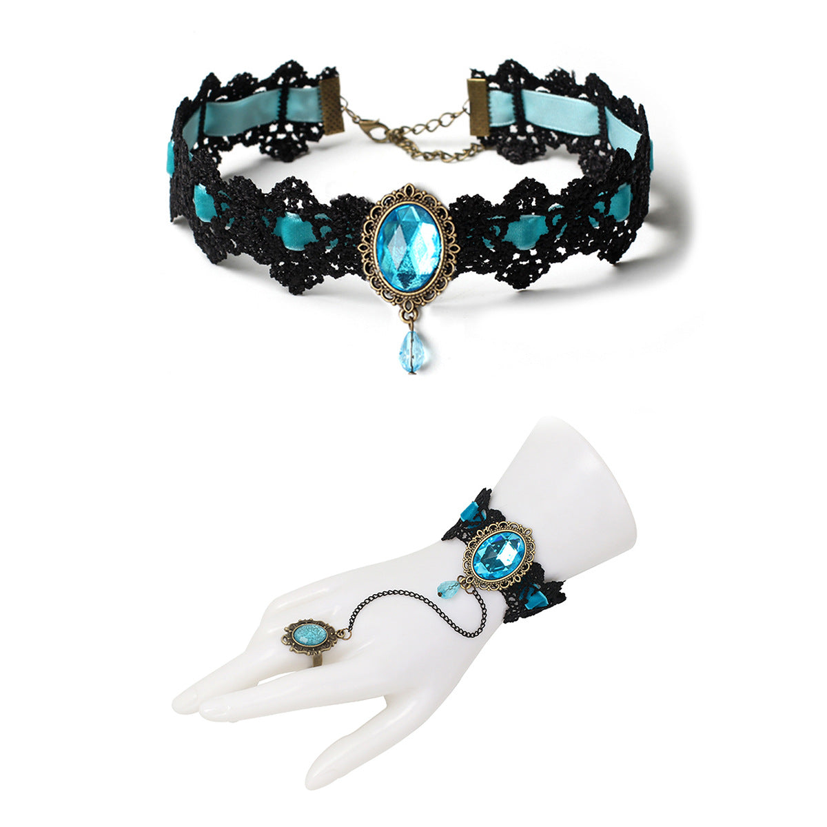 Gothic Dark Style Lace Combination Unique Design Jewelry Set