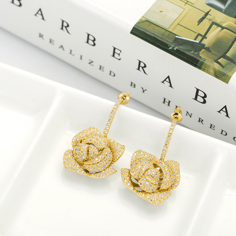 Rose Ear Copper Fine Fashion Popular Stud Earrings