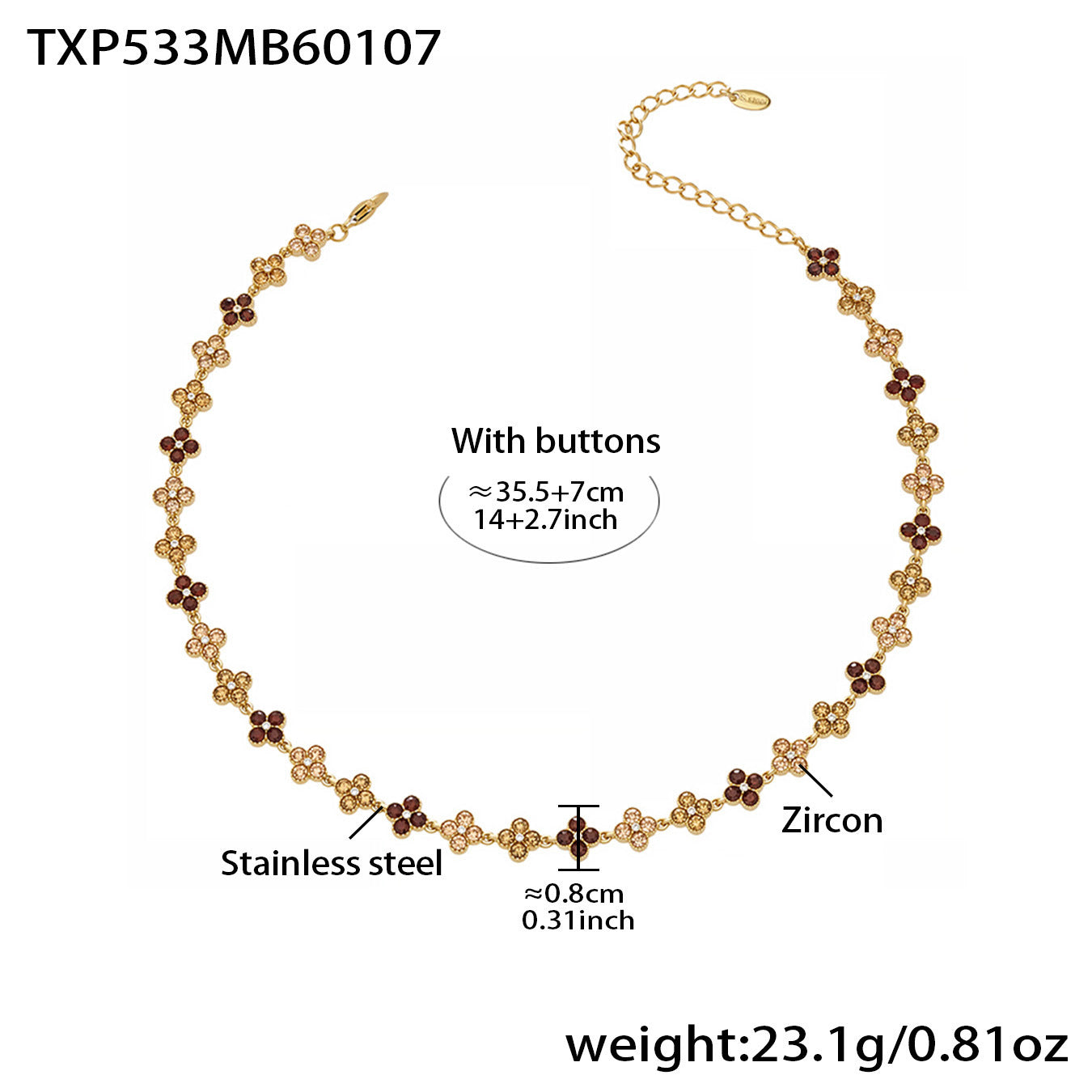 Elegant Color Inlaid Zircon Petal Clover Fashion Lady Jewelry Set