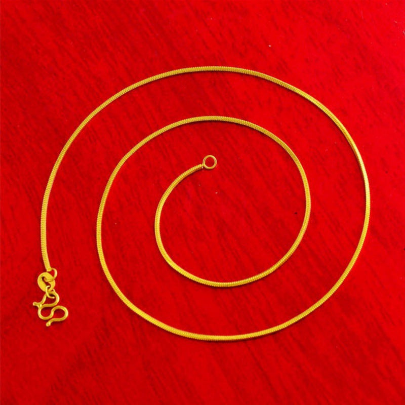 Women's Gold Fine No Color Fading O-shaped Chain Necklaces