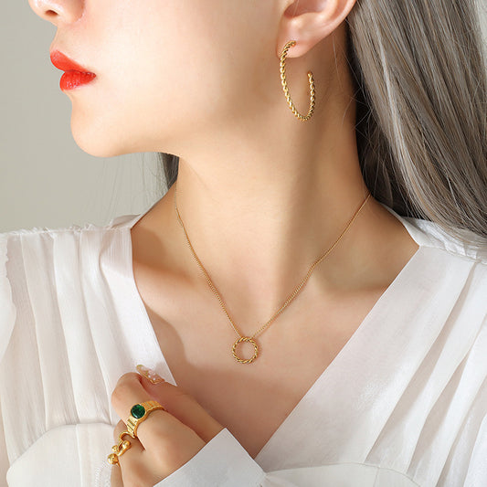 Titanium Steel Gold-plated Braided Cold Wind Rings