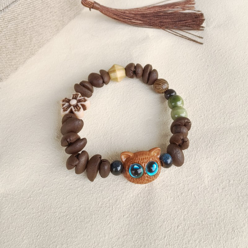 Natural Handmade Real Coffee Bean Stone Passion Bracelets