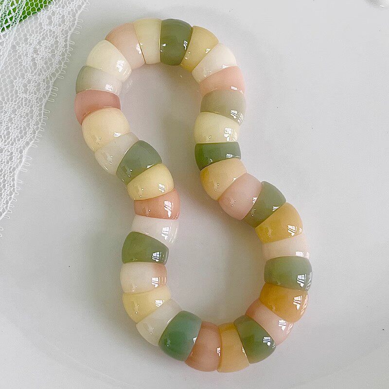 White Jade Bodhi Root Crafts Pork Intestine Bracelet