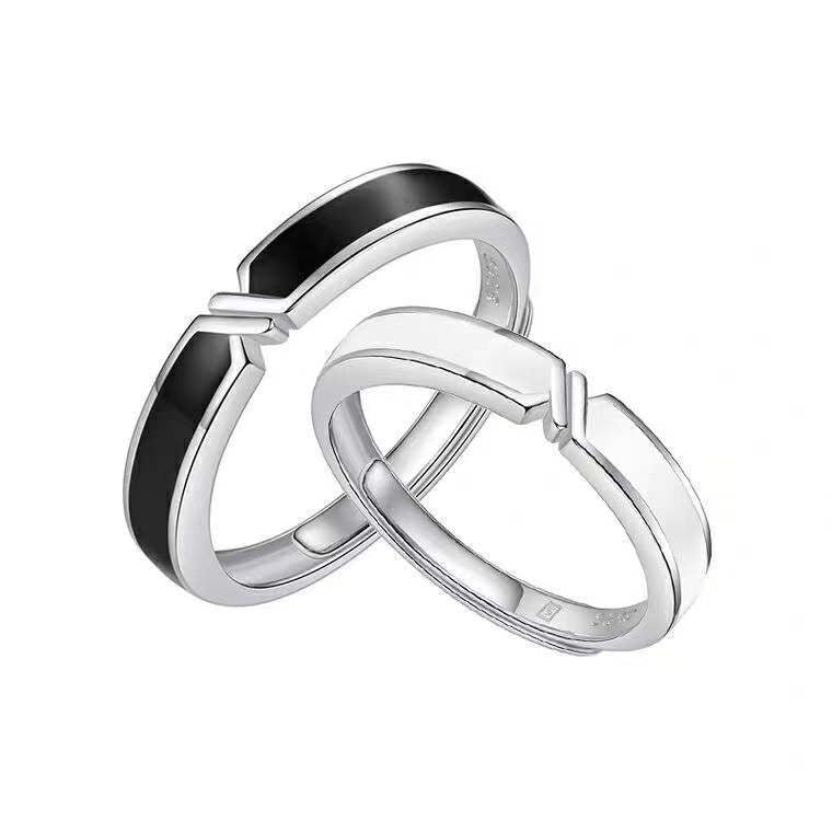 Women's & Men's Couple Pair Of Light Luxury Minority Rings