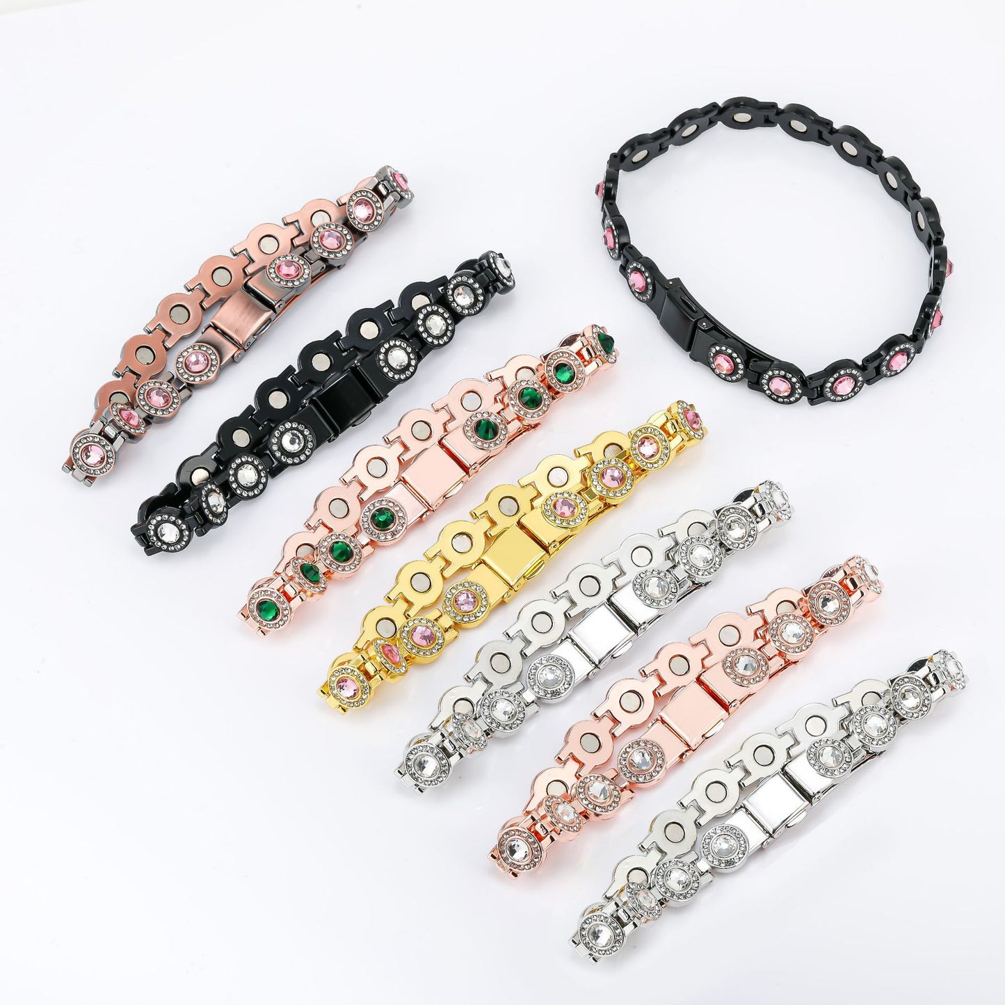 Women's Round Full Diamond Magnet Fashion Single Bracelet