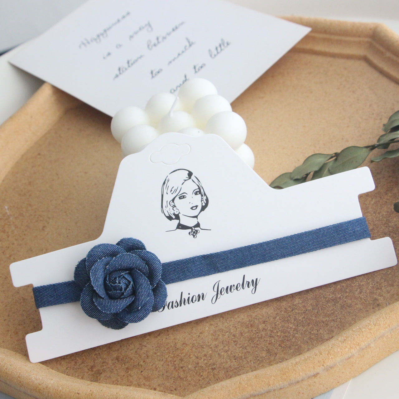 Camellia Sweet Cool Style Clavicle Chain Denim Flower Neck Band Collar