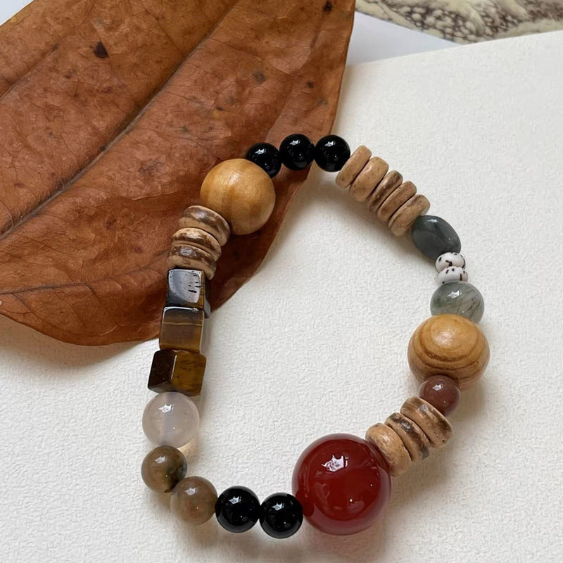 Style Red Vintage Beaded Female Niche Twin Bracelets