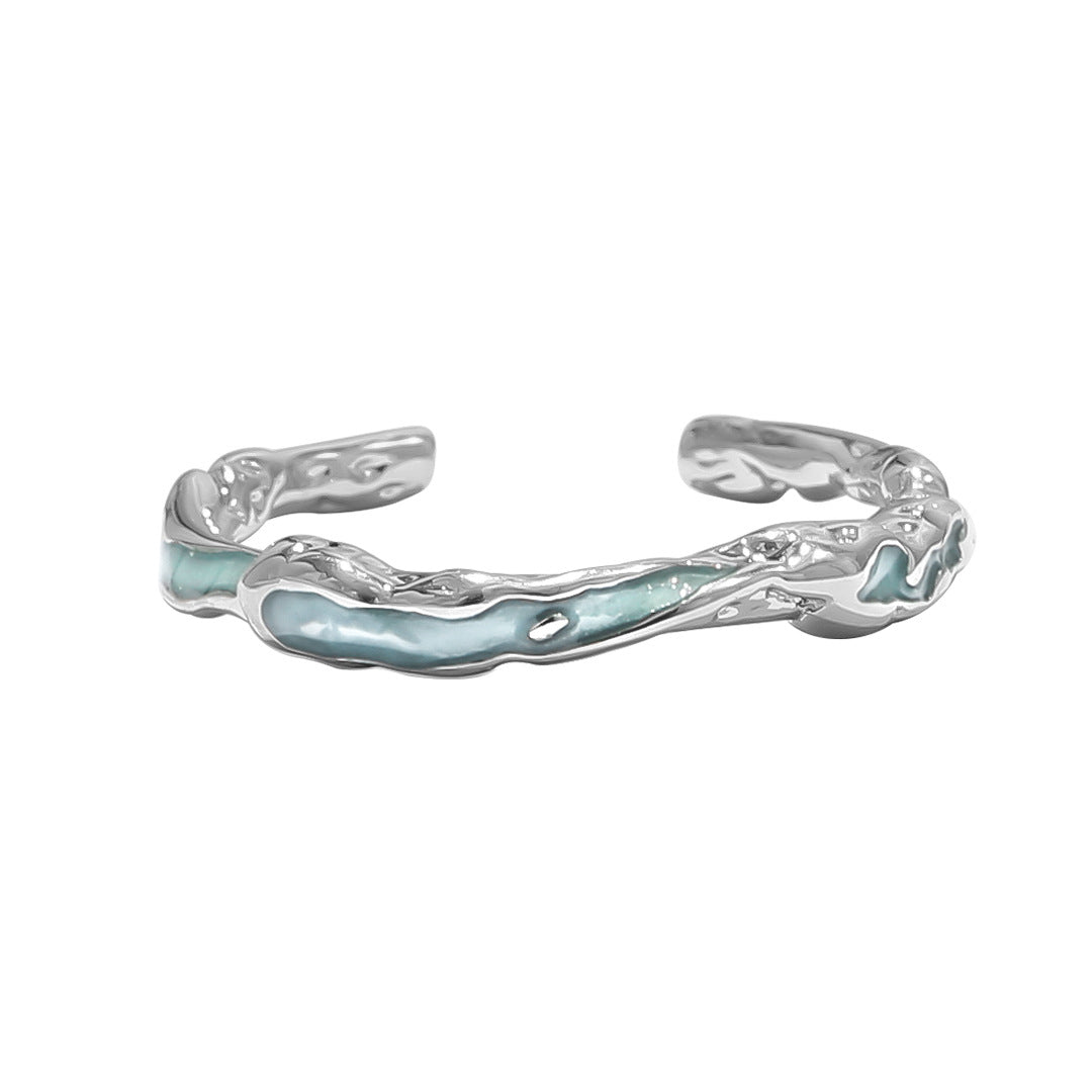 Women's Niche Glacier Blue Lava Fashion Personality Rings