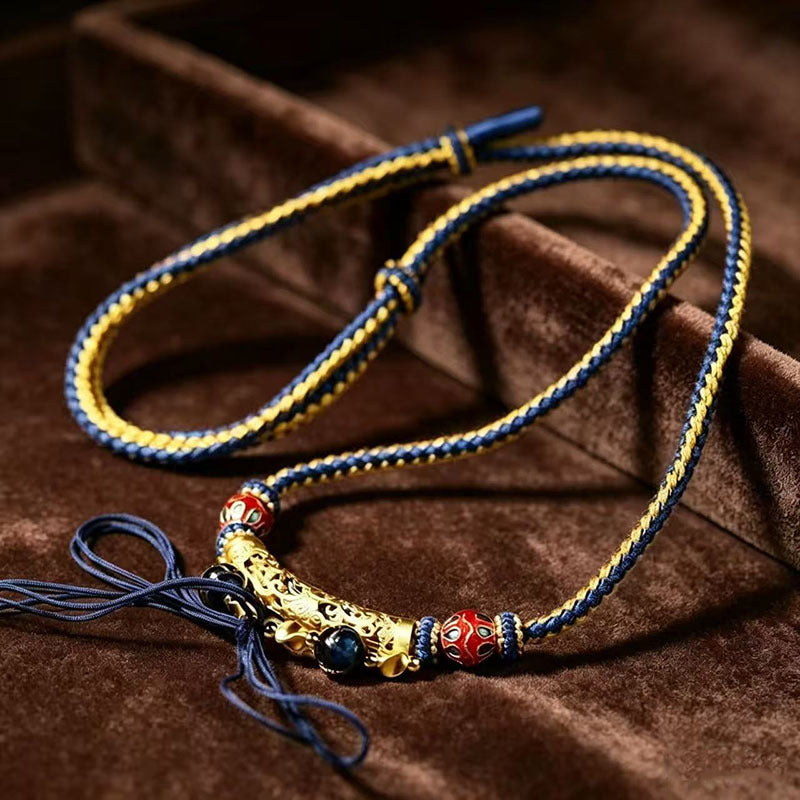 Style Tibet Beads Handmade Braided Rope Beeswax Amulet Bracelet