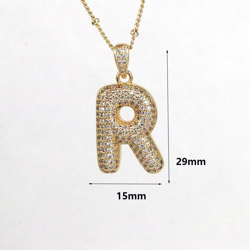 Women's Ornament English Letter For Temperament Wild Inlaid Necklaces