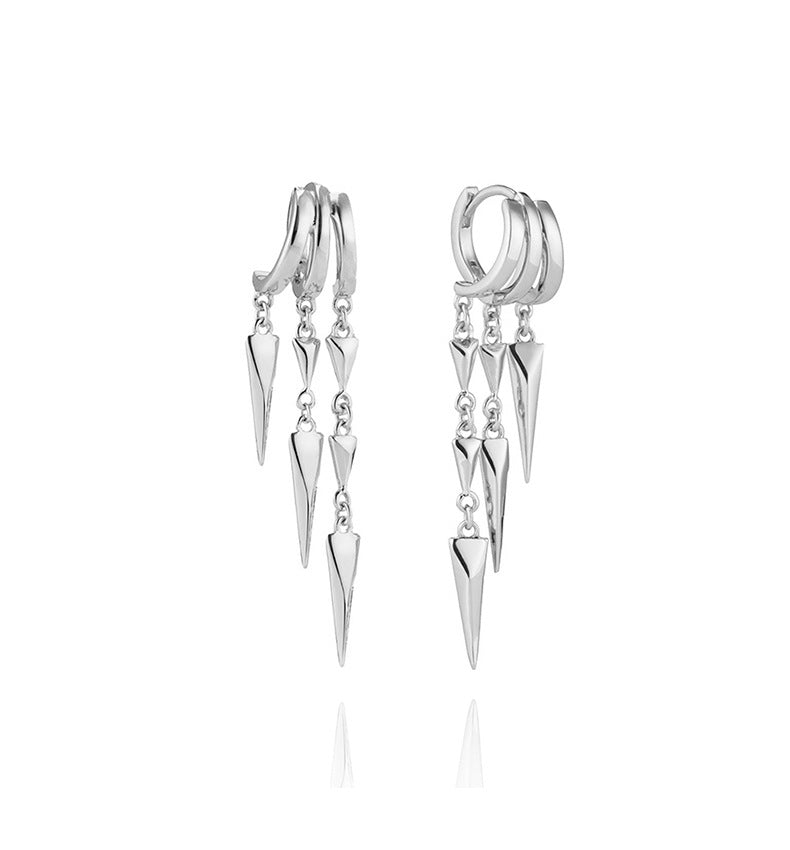 Live Sier Personalized Diamond Overlay Rivet Earrings