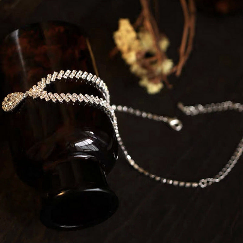 Women's Chain Suite Two-piece Water Drop Clavicle Dinner Necklaces