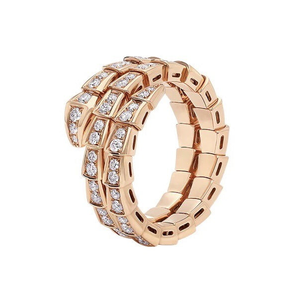 Diamond Snake Female Light Luxury Temperament Rings