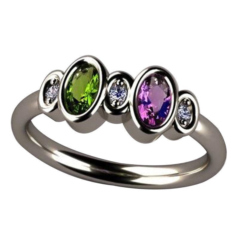 Inlaid Zircon Fresh Sweet Korean Style Rings