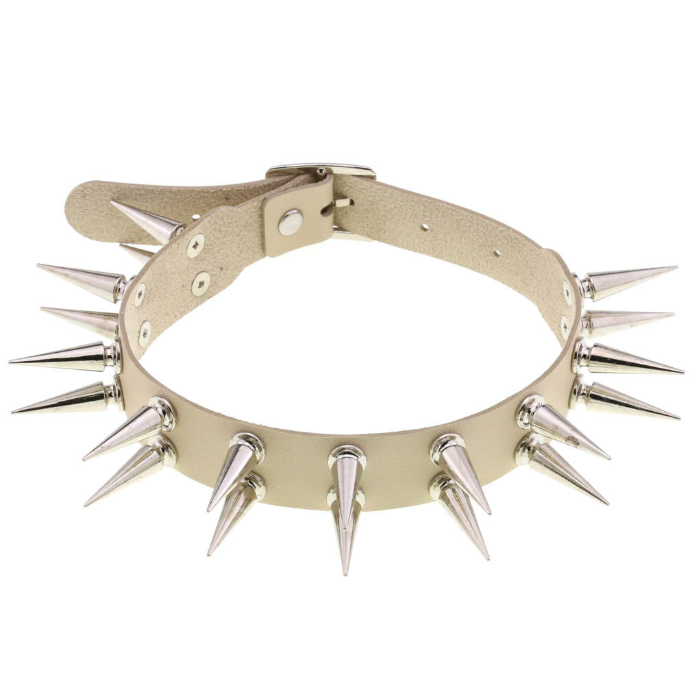 Creative Double Row Rivet Pointed Nail Collar