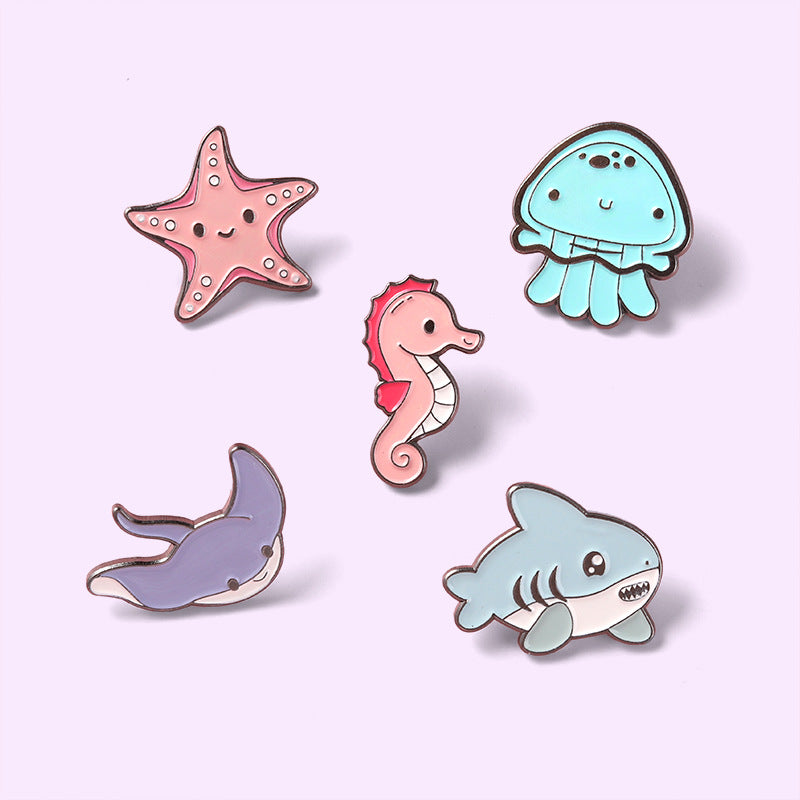 Marine Life Brooch Octopus Whale Badge For Brooches