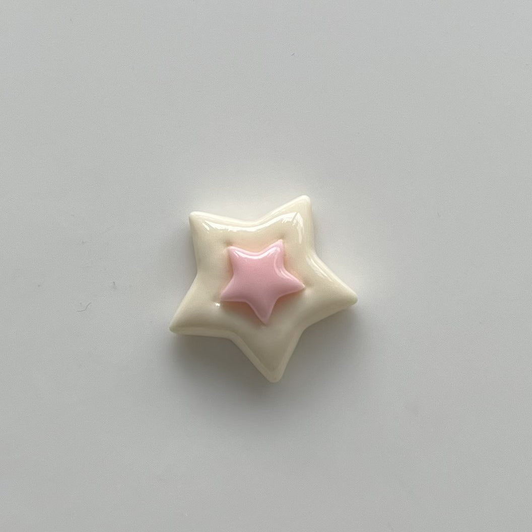 Star Resin Color Hairpin Headdress Shoe Buckle Cream Jewelry Accessories