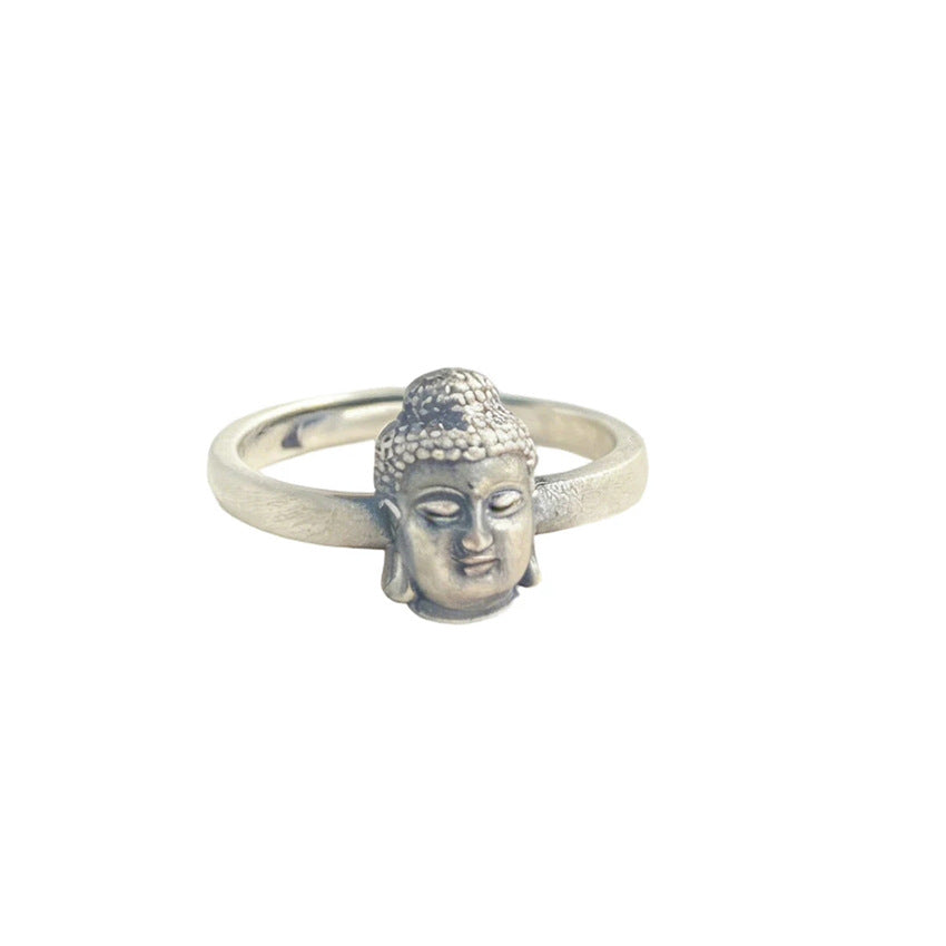 Ethnic Style Vintage Thai Sier Male Lady's Forefinger Head Ring