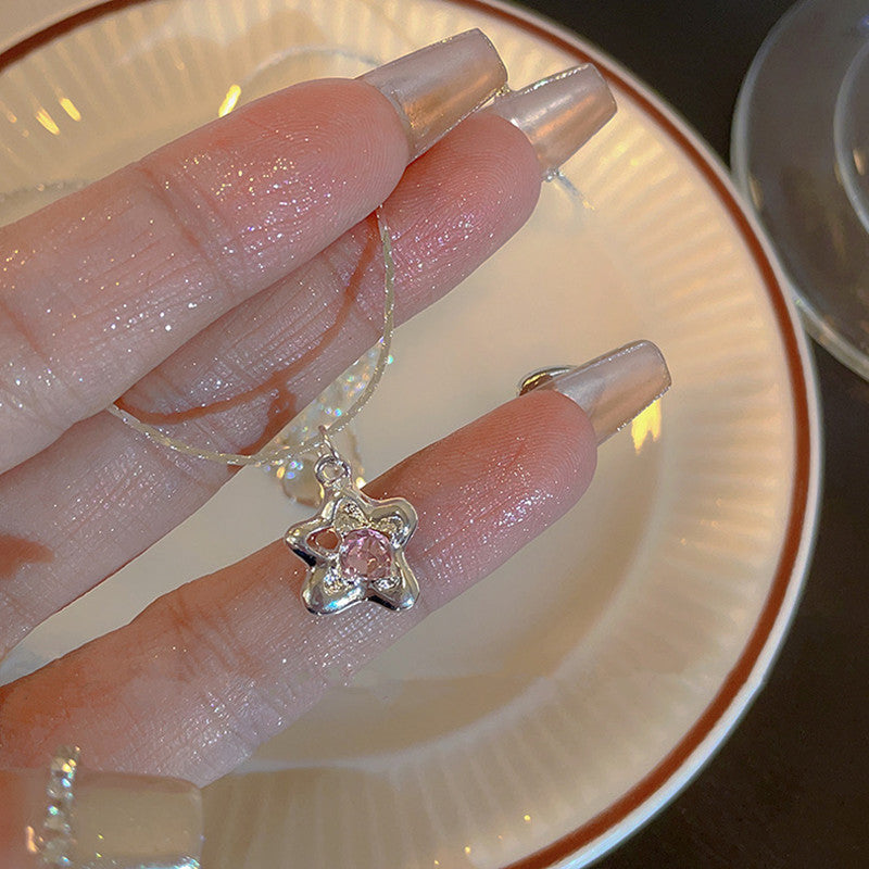 Pink Diamond Little Starfish Female Summer Light Luxury High-grade Five-pointed Necklace