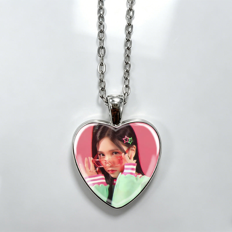 Love Alloy Korean Group Support Heart Sweet Beauty Fans Clavicle Necklaces