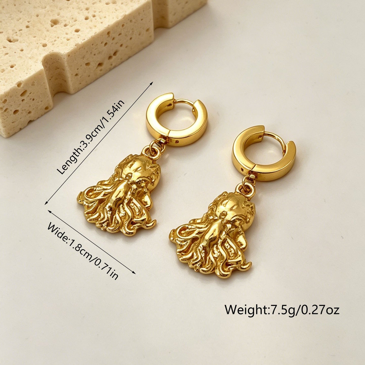 Women's Retro High-grade Stainless Steel Ocean Style Light Luxury Earrings