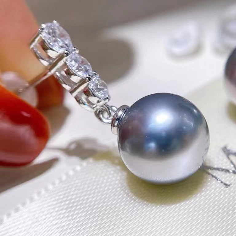 Sier Needle Ear Classic Elegant Pearl Rings