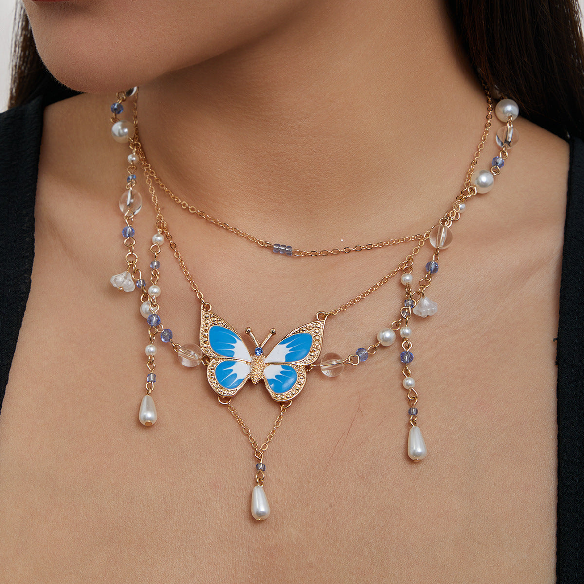 Beaded Niche Design Sweet Cool Butterfly Necklace