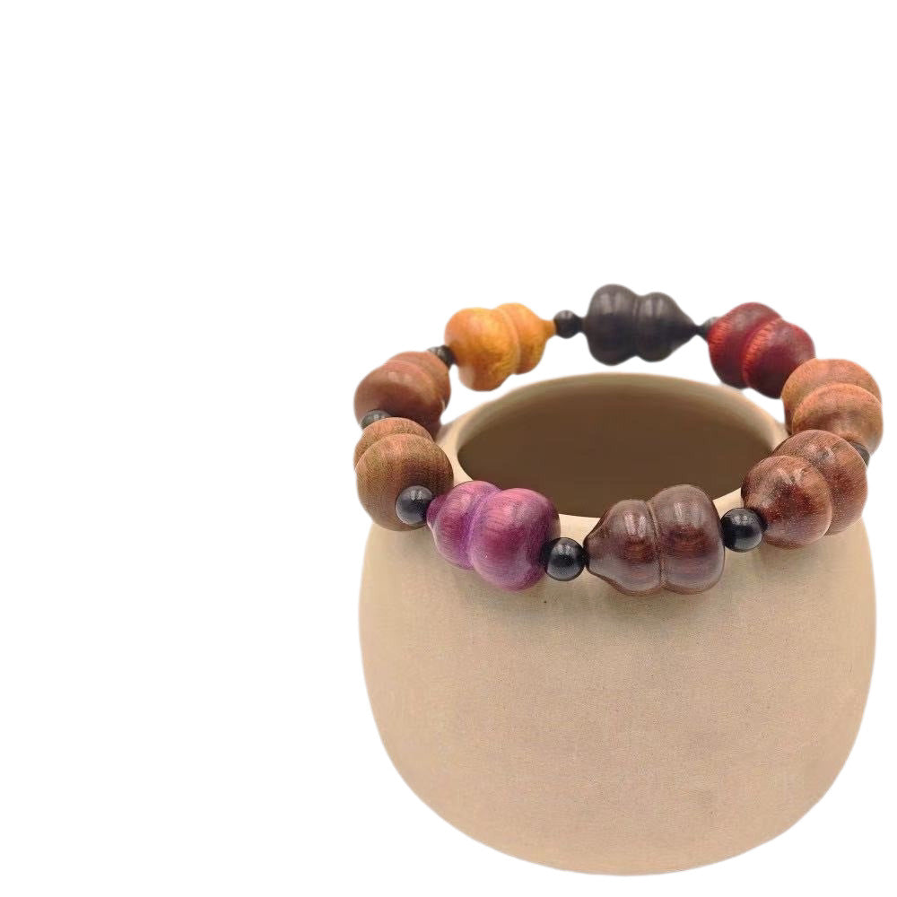 Women's & Men's Gourd Ebony Cultural Artifact Prayer Beads Chinese Style Hand Bracelet