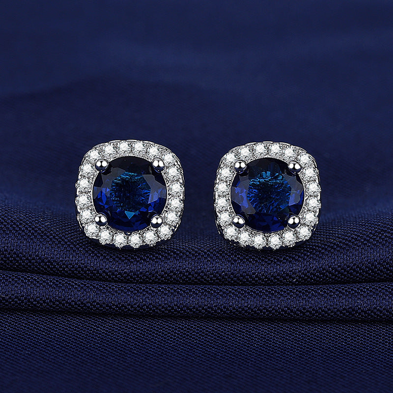 Moissanite Ear Female With Hearts Sterling Earrings