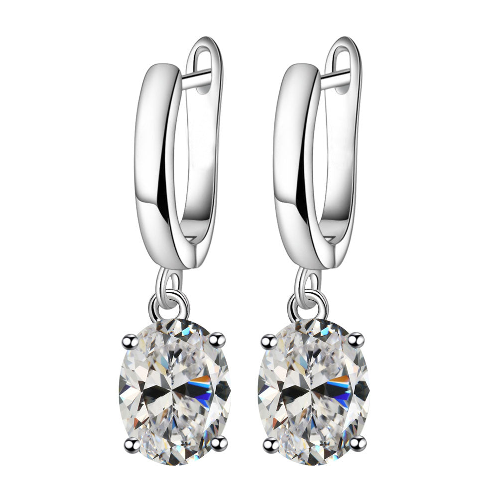 Women's Oval Zircon Egg-shaped Color Imitation Gem Jewelry Set