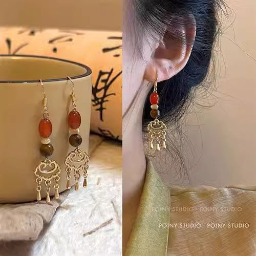 Advanced Chinese Style Retro National Eardrops Design Ear Earrings