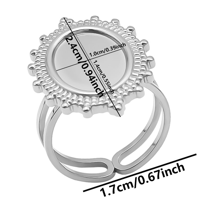 Women's & Men's Stainless Steel Titanium Geometric Oval Base Support Cold Rings