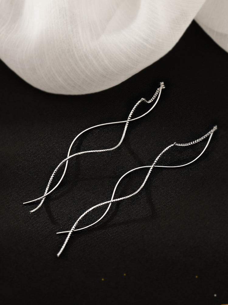 Women's Style Sier Wavy Fashionable Temperamental Face Rings