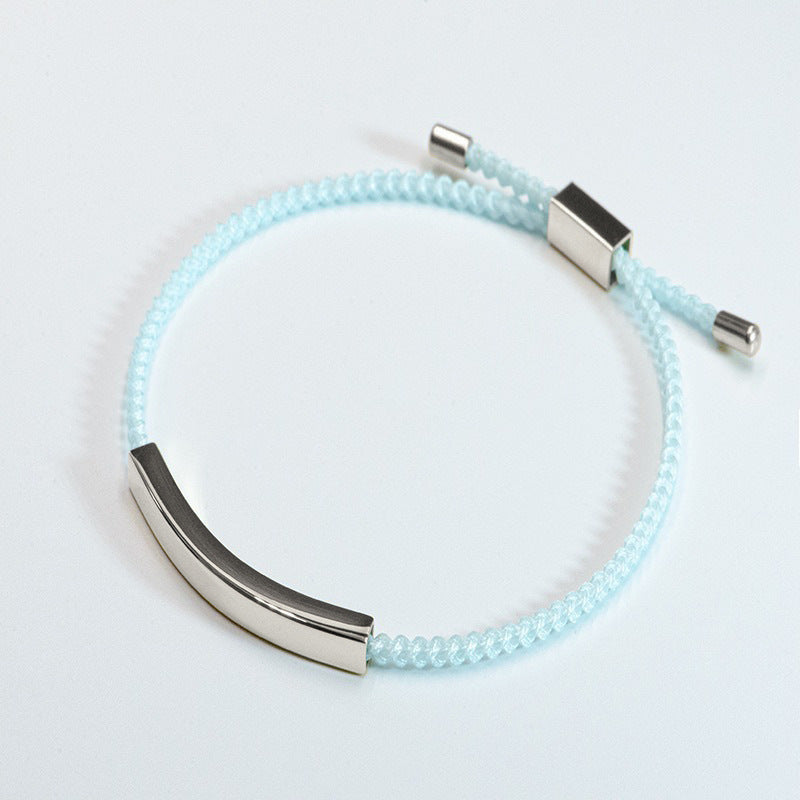 Steel Engraved Hollow Tube Couple Adjustable Inspirational Bracelets