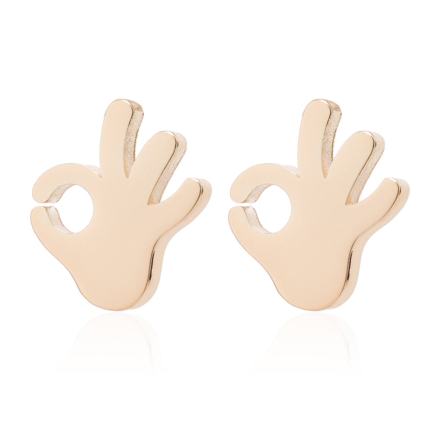 Women's Stainless Steel Geometric Gesture Love Heart Stud Earrings
