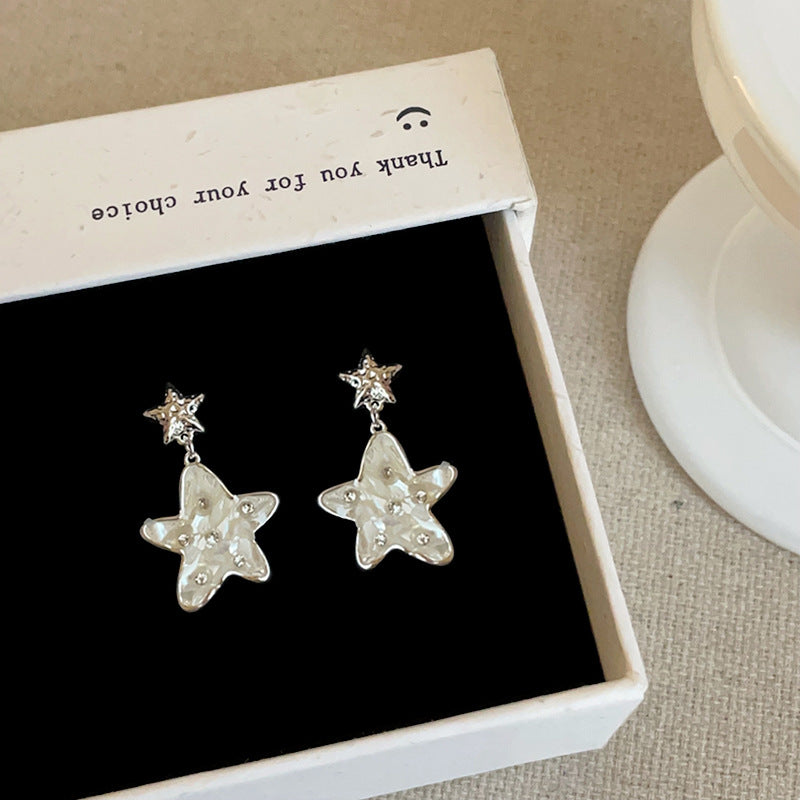 Cool High Sense Diamond In The Debris Star Ear Female Earrings