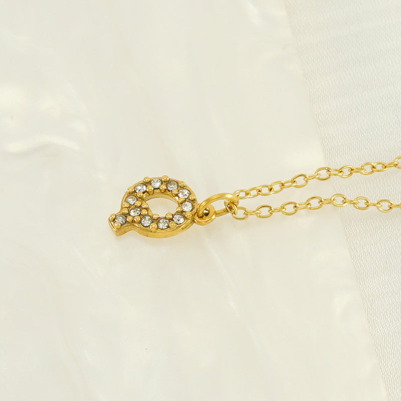 Women's Diamond Small Letter Simple Clavicle Chain Necklaces