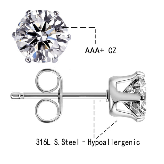 Pretty Hot White Zircon Ear Welding Earrings