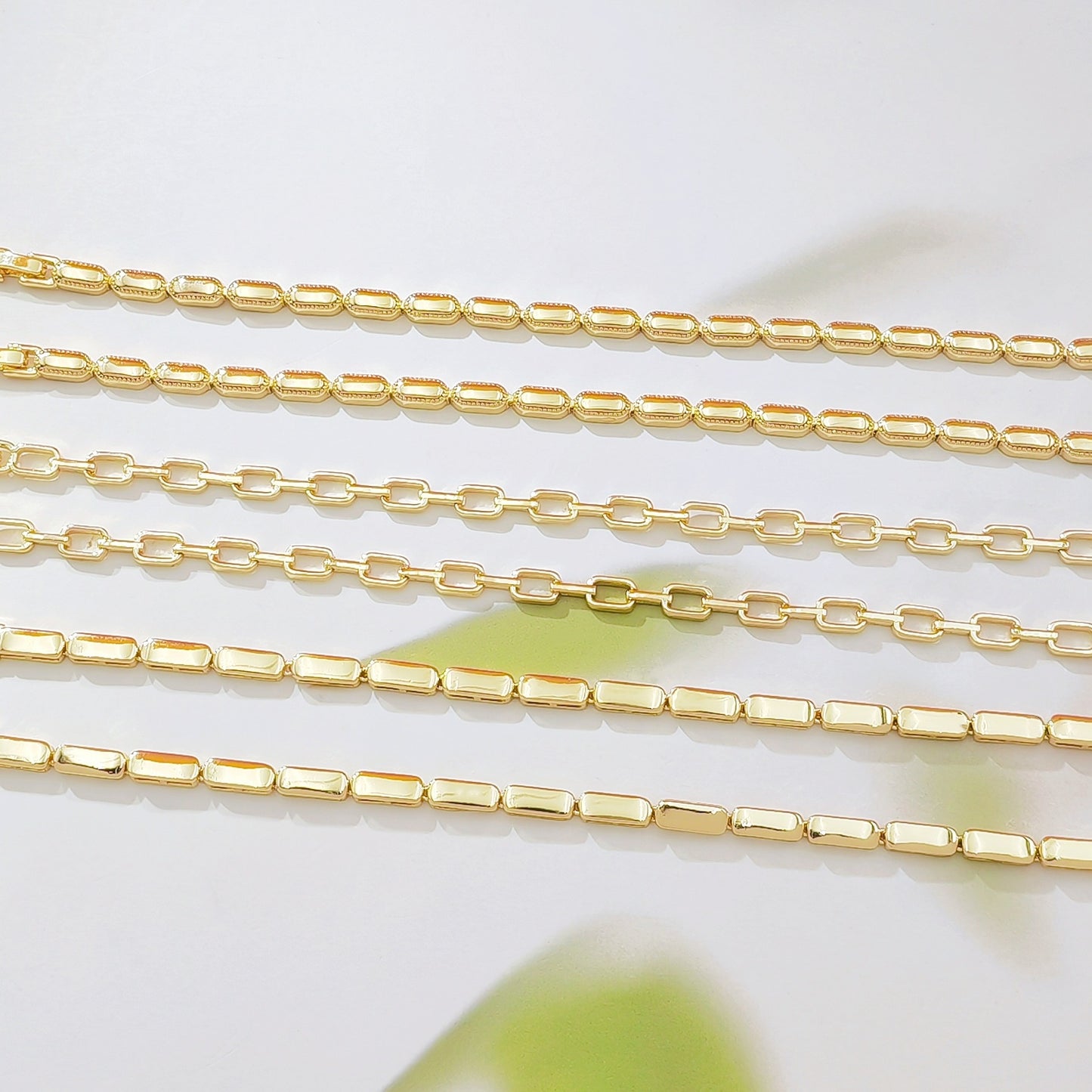 Gold Texture Rectangular Bamboo Glossy Stitching Bracelet
