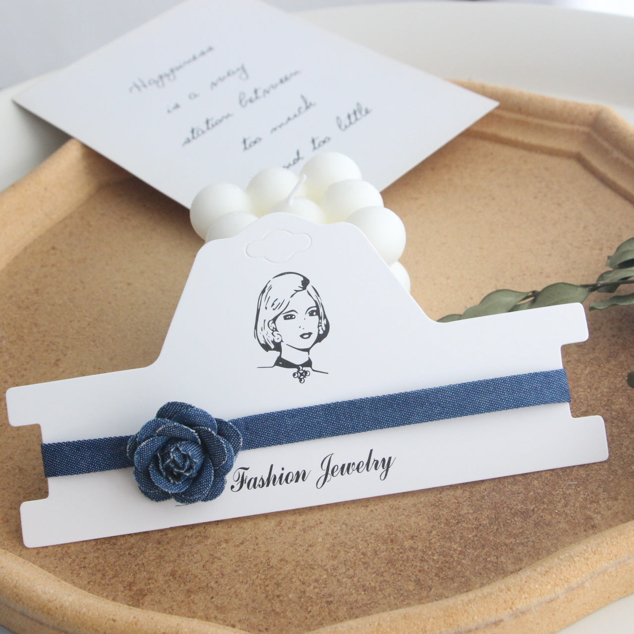 Camellia Sweet Cool Style Clavicle Chain Denim Flower Neck Band Collar