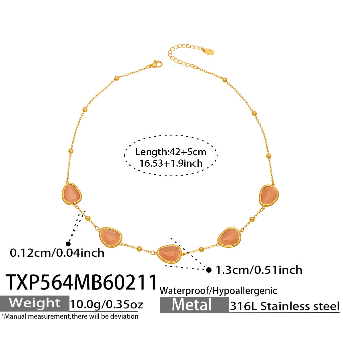 Li Affordable Luxury Style Cut Water Drop-shaped Opal Female Stainless Necklaces