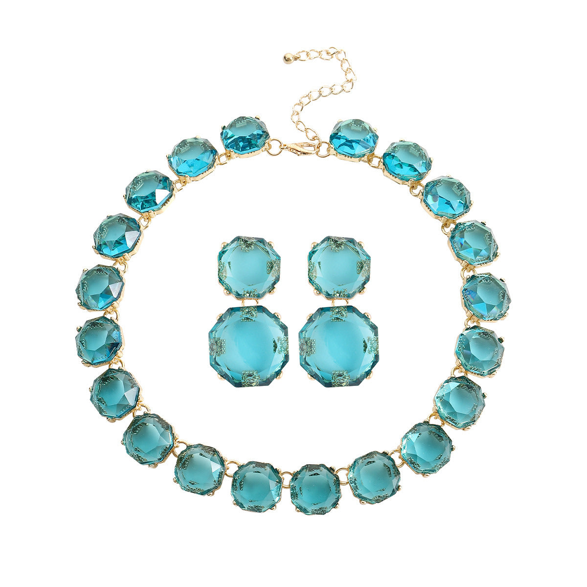 Large Particle Gem Sweet Cool Candy Color Jewelry Set