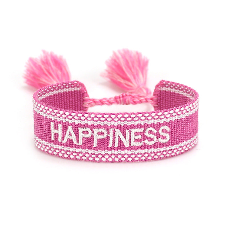 Women's Letter Carrying Strap Hand-woven Tassel Can Bracelets