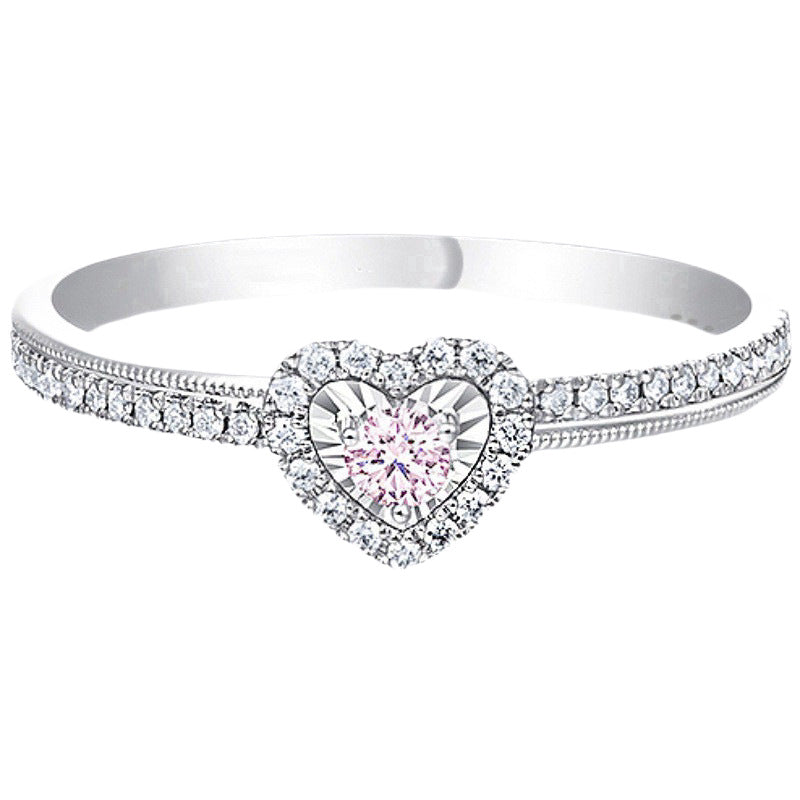 Love Micro Inlaid Zircon Pink Female Romantic Diamond Rings