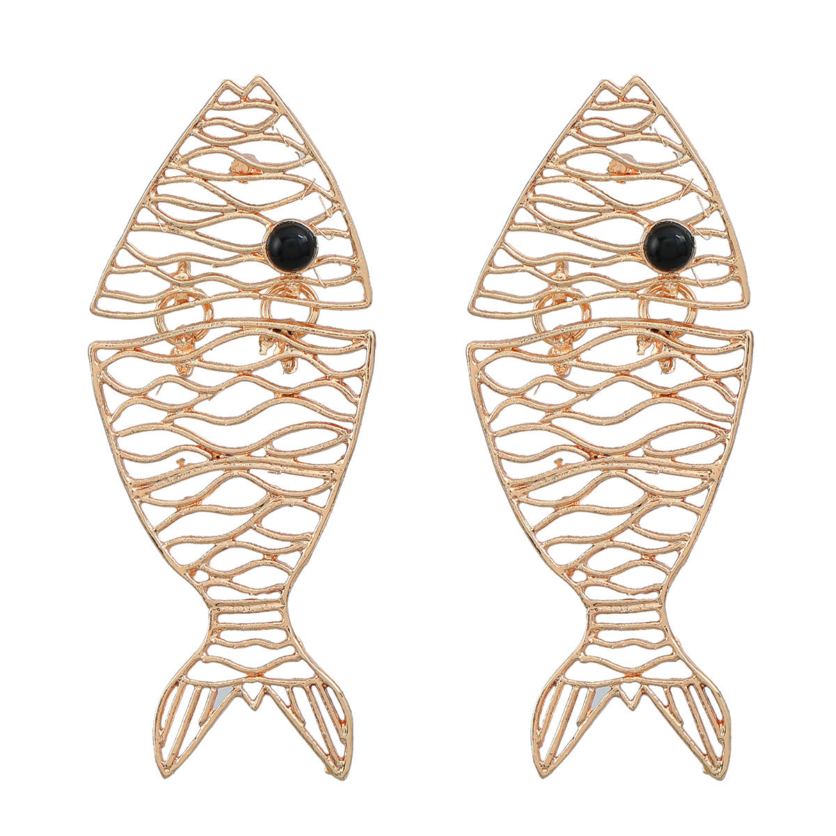 Heart Simple Hollow Alloy Tropical Fish Earrings