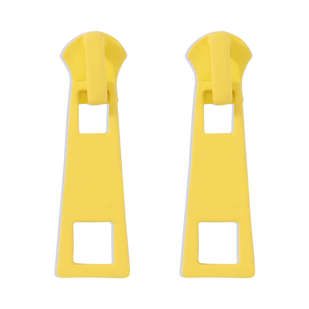 Fashion Creative Design Personality Zipper Lock Head Simple Temperament Earrings