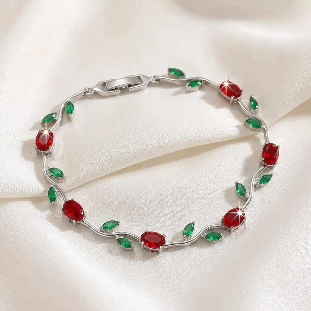 Women's Colorful Tulip Korean Zircon Style Full Diamond Bracelets
