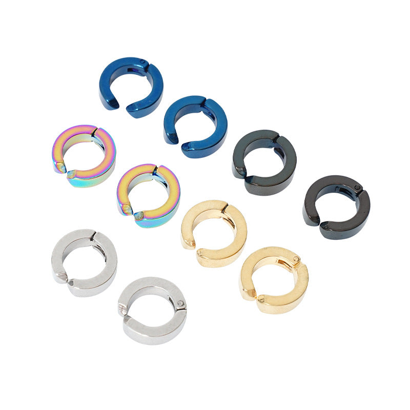 Men's Simple Stainless Steel Temperament No Piercing Ear Clip Earrings