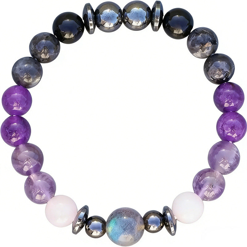 Healing Lovelorn Female Natural Stone Glitter Amethyst Good Bracelet