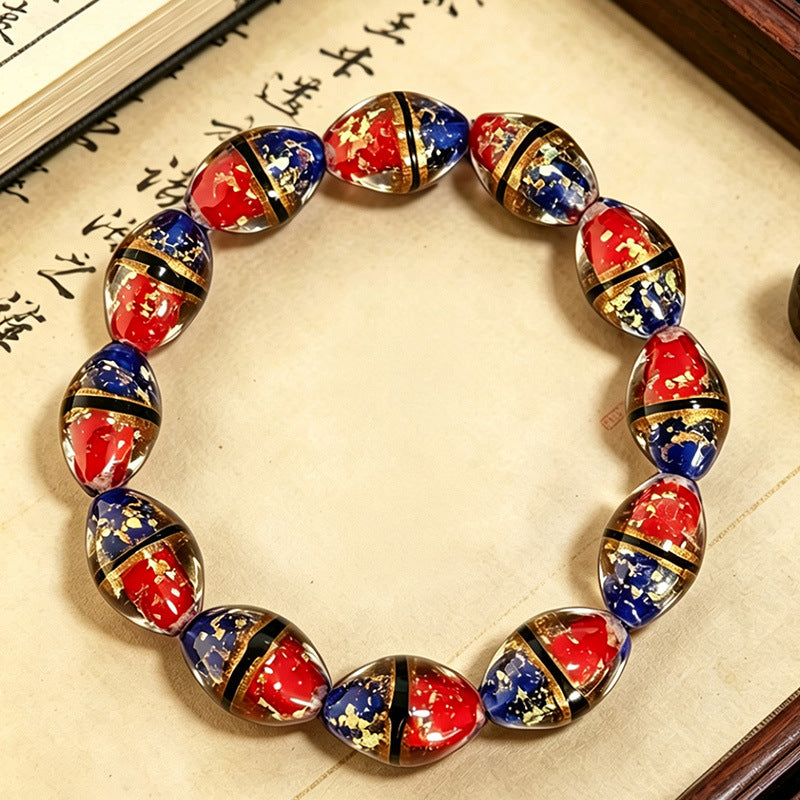 Women's & Men's Luminous Two-color Waist Drum Colored Glaze Crafts Beaded Bracelet